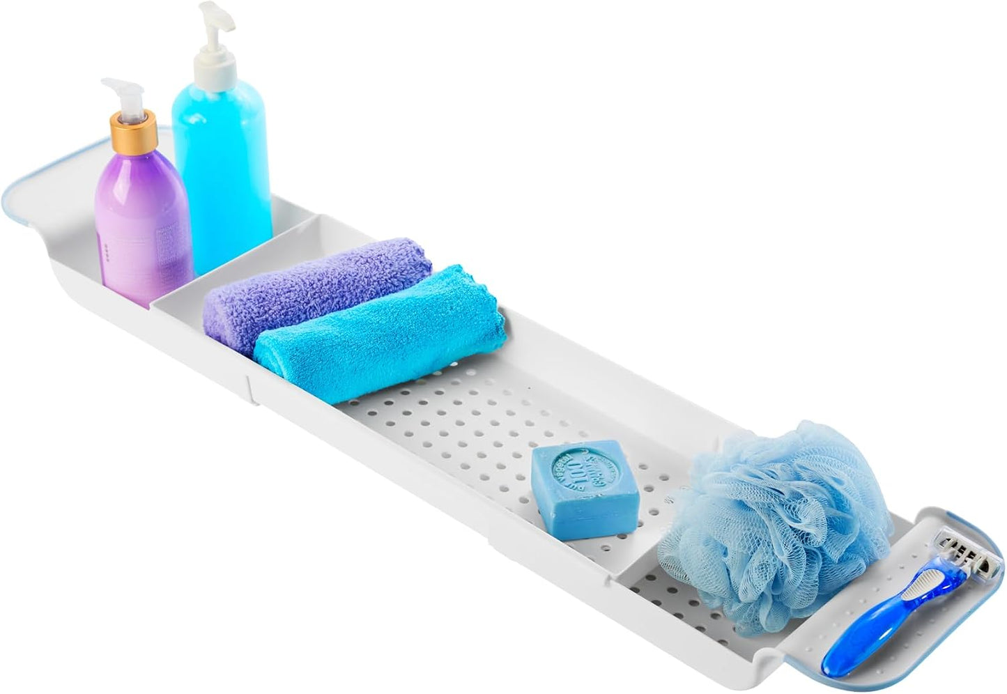 madesmart Expandable Bath Tray, White