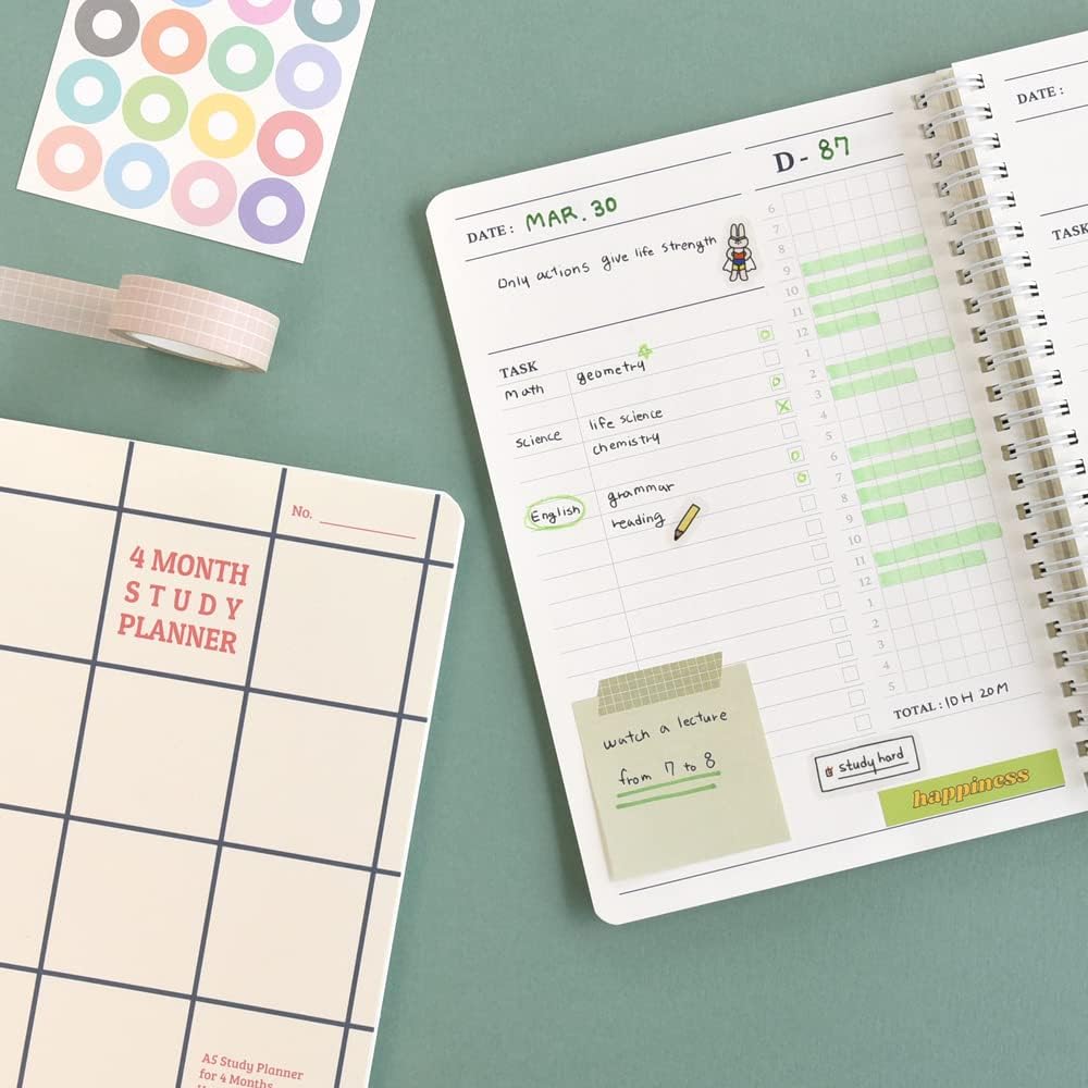 Monolike Basic B5 Monthly + Weekly Planner pad, A SET - Academic Planner, Weekly & Monthly Planner, To-do list, Note pad, Scheduler
