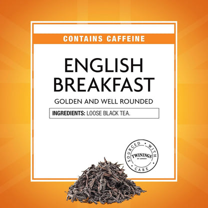 Twinings English Breakfast Loose Tea Tin, 3.53 Ounce Tin (Pack of 1), Smooth, Flavourful, Robust Black Tea Leaves, Caffeinated, Enjoy Hot or Iced