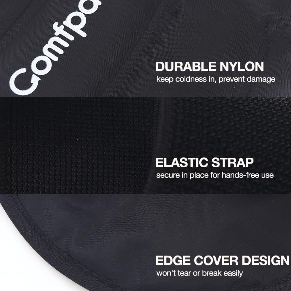Comfpack Ankle Ice Pack Wrap for Swelling, FSA Eligible, Heel Ice Pack for Pain Relief, Hot Cold Therapy Cold Pack for Plantar Fasciitis, Achilles Tendonitis, Ankle Sprain, Foot Pain, Black