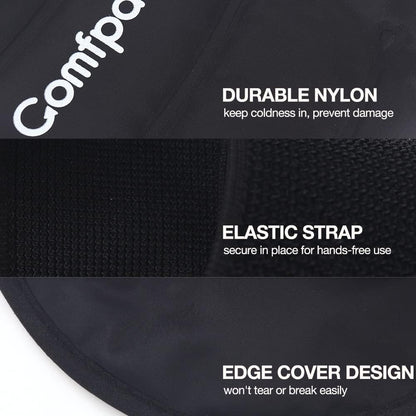 Comfpack Ankle Ice Pack Wrap for Swelling, FSA Eligible, Heel Ice Pack for Pain Relief, Hot Cold Therapy Cold Pack for Plantar Fasciitis, Achilles Tendonitis, Ankle Sprain, Foot Pain, Black