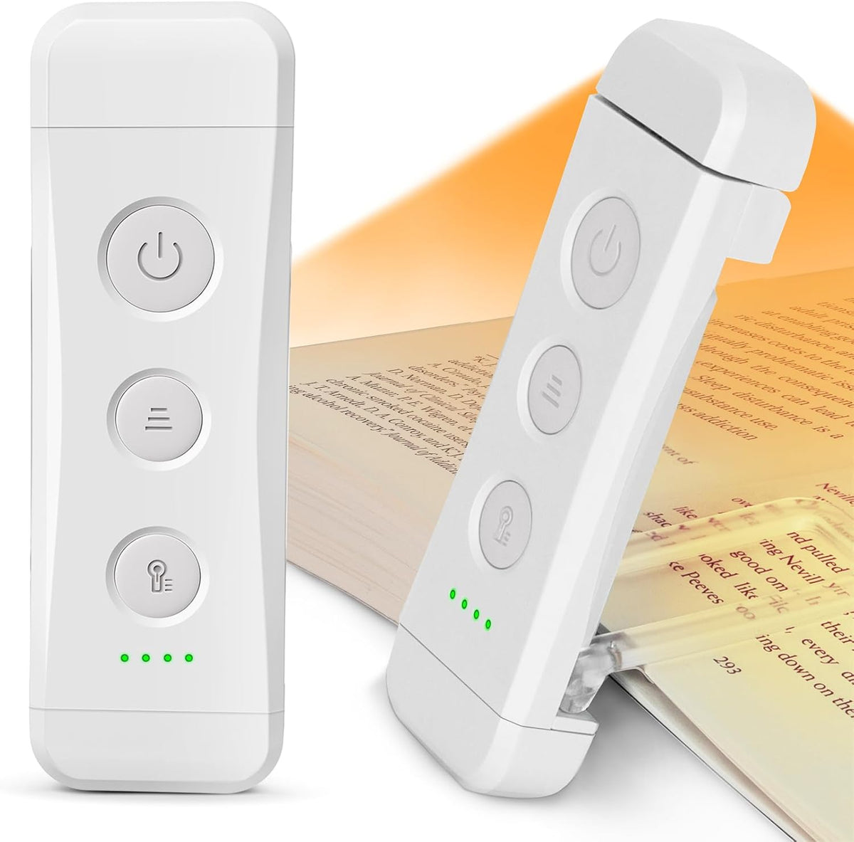 Glocusent USB Rechargeable Book Light, Portable Clip-on LED Reading Light