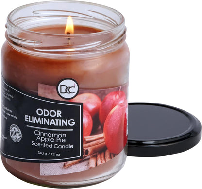 Vanilla Bean Odor Eliminating Highly Fragranced Candle - Eliminates 95% of Pet, Smoke, Food, and Other Smells Quickly - Up to 80 Hour Burn time - 12 Ounce Premium Soy Blend - Colors B