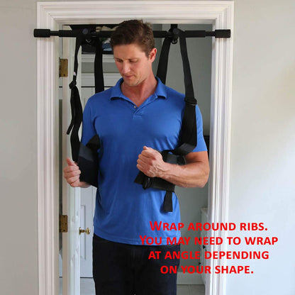 Sit and Decompress Back Stretcher with Pull Up Bar 3 Minutes A Day Lumbar Traction Spinal Decompression - (Large Harness)