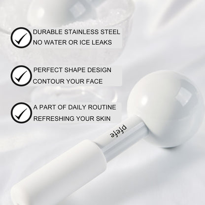pfefe Ice Globes for Face & Eyes, Unbreakable Stainless Steel Cryo Sticks for Beauty Routines, Facials Cold Roller Cooling Globes for Puffiness, Wrinkles, Dark Circles, Headaches