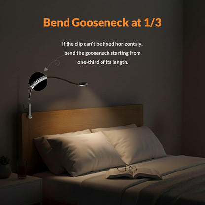 LEPOWER Clip on Light, Book Reading Lamp for Desk, Bed Headboard and Dorm