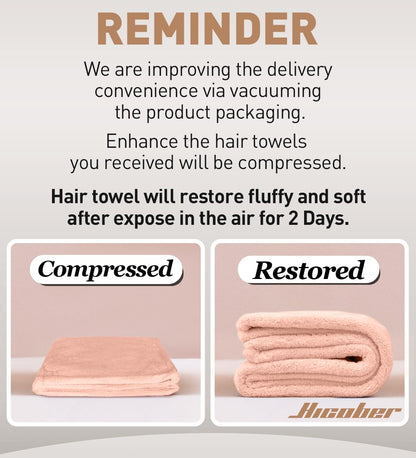 Hicober Microfiber Hair Towel Wrap, Fast Drying Hair Towels for Women, Soft Lightweight Quick Dry Turban for Curly & Long Hair–3 Pack(Blue/Grey/Pink)