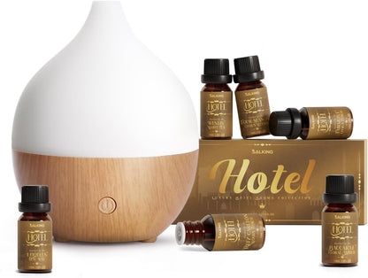 SALKING Essential Oil Diffuser, 100ml Small Aromatherapy Diffuser with Auto Shut-Off Function, Ultrasonic Diffusers for Essential Oils, Cool Mist Humidifier with Warm White Lights, for Office Home