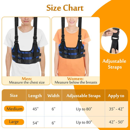 Back Stretcher Harness for Spinal Decompression, Lumbar Traction Belt & Inversion Table Alternative, Back Realignment Device for Herniated Disc Pain Relief – Large (42–50” Chest)