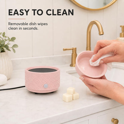 mocosa Ceramic Wax Warmer Wax Melt Warmer for Scented Wax 3-1 Electric Candle Warmer Home Fragrance Wax Burner for Mom Women(White-Fan Shaped)