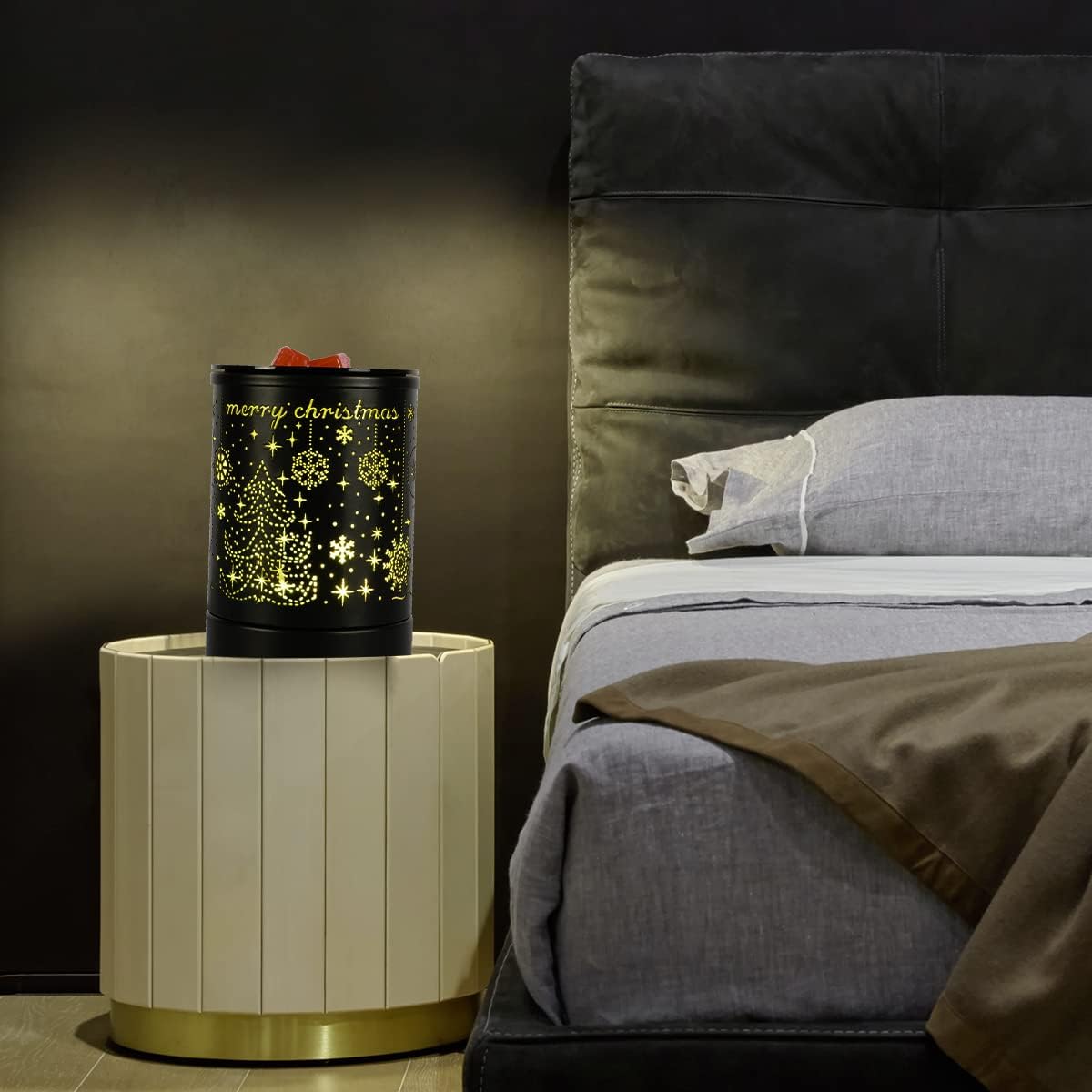 Enaroma Fragrance Wax Melts Warmer with 7 Colors LED Changing Light Classic Black Forest Design Scent Oil Candle Warmer for Home Black Forest