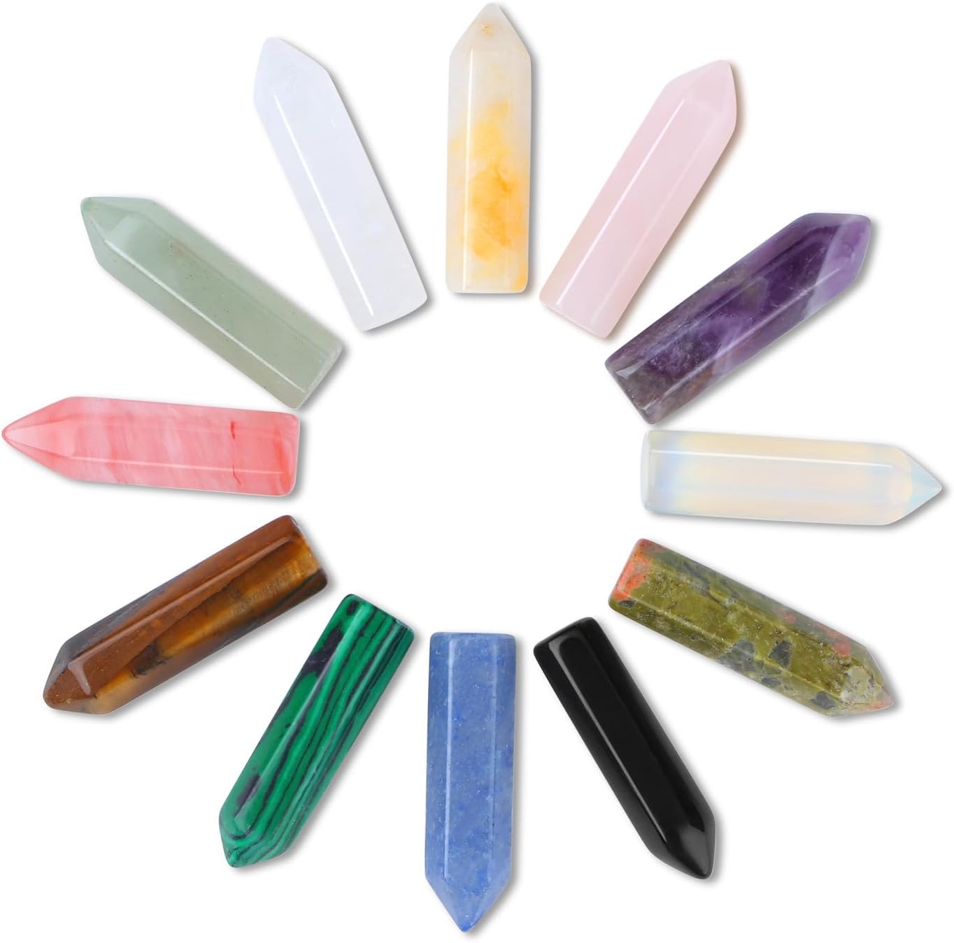 DUQGUHO Worry Stones for Anxiety, Meditation Reiki Relax Thumb Worry Stones, Crystals and Healing Stones Bulk 12PCS, Stress Relief Gifts for Women