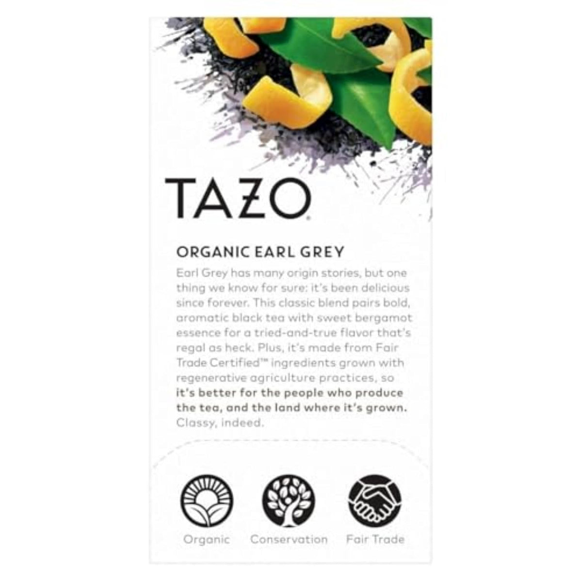 TAZO Organic Earl Grey Tea Bags, Black tea with Caffeine, 16 Tea_Bags (Pack of 2)