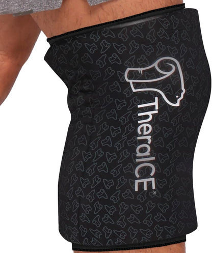 TheraICE Knee Ice Pack Wrap Compression Sleeve for Injuries | Reusable Gel Cold Packs Brace Plus Cold Wrap Recovery for Meniscus Tear, ACL Post Surgery, MCL Pain Relief Without Machine | Women & Men