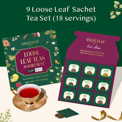 VAHDAM, Assorted Black Tea Loose Leaf Tea Gift Set (10 Flavors) Gift Ideas for Women & Men | Directly Sourced From Assam and Darjeeling | Resealable Ziplock Pouch