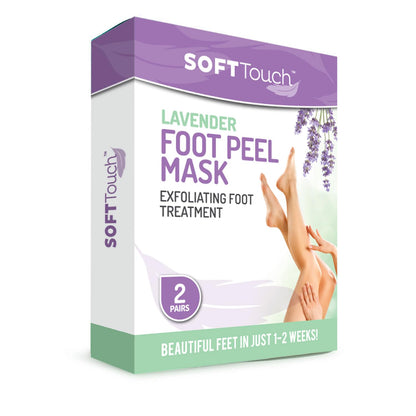 Dermora Soft Touch Foot Peel Mask - Pack of 2 Feet Peeling Masks for Dry, Cracked Heels & Calluses - Exfoliating Foot Mask Peel for Baby Soft Skin (Original)