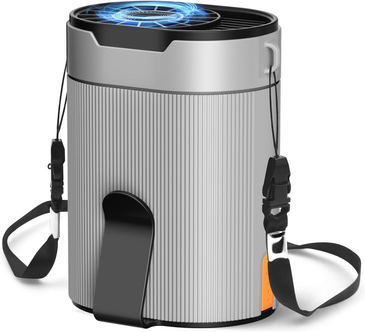 Portable Waist Fan, Rechargeable 3000mAh Battery, 25H Runtime, 6600RPM Turbo Dual Clip, 4 Speeds Adjustable, Belt Fans for Hiking, Riding, Fishing, Hands-Free Hanging Fan Gifts for Worker