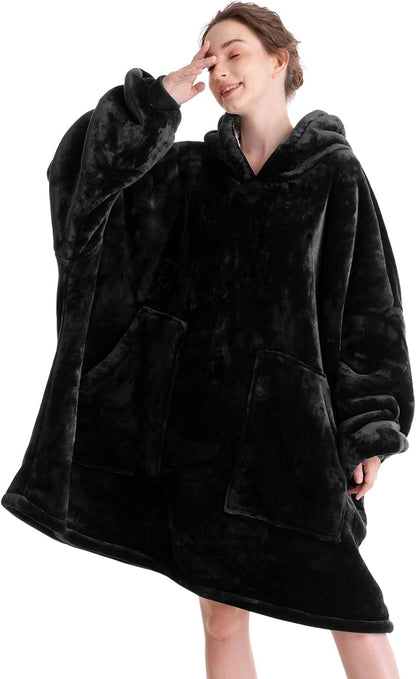 Aemicion Strawberry Blanket Hoodie,Oversized Sherpa Wearable Hooded Blanket,Warm Cozy Sweatshirt Gifts for Women Girls Adult