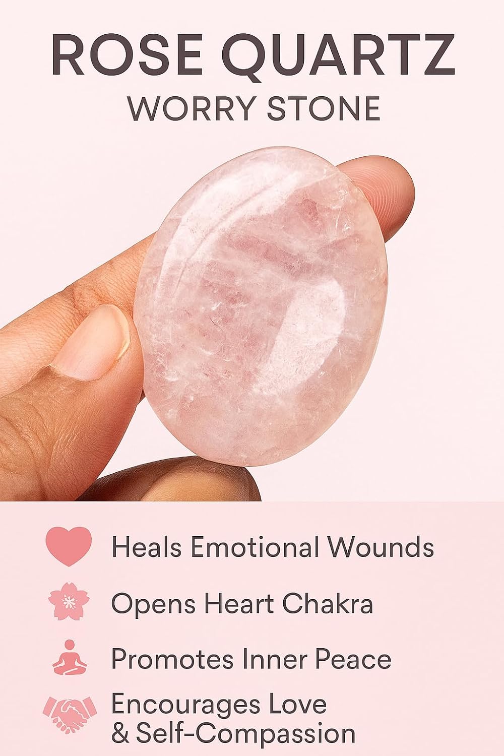 Natural Polished Thumb Palm Crystal for Meditation, Labradorite Worry Stone for Stress Relief, Anxiety Support & Pocket Reiki Healing