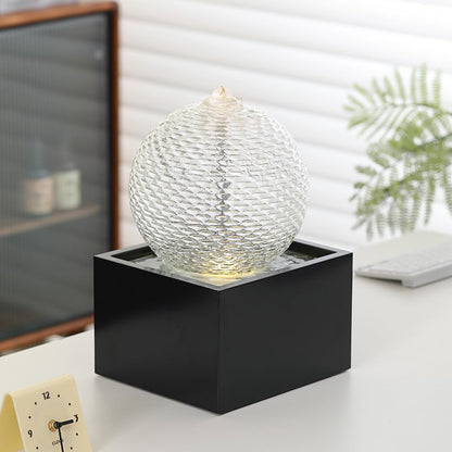 Generic Indoor Water Feature Tabletop Ceramic Fountain Home Kitchen Office Decoration Modern Design Style (white)