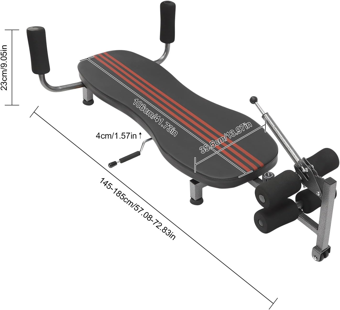 Back Stretch Decompression Bench,Adjustable Back Stretch Machine,Inversion Table Workout Bench with Hand-Crank Stretching Retraction,Inversion Traction Table for Relieving Hunchback,Capacity 330.7Lbs