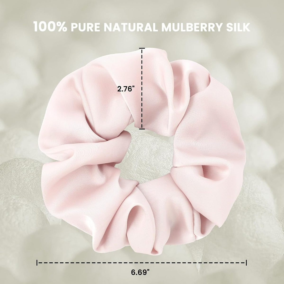 100% Mulberry Silk Scrunchies for Women, Oversized XL Hair Tie for Sleeping, Curly Thick or Thin Hair, No Damage Soft Silk Hair Accessory