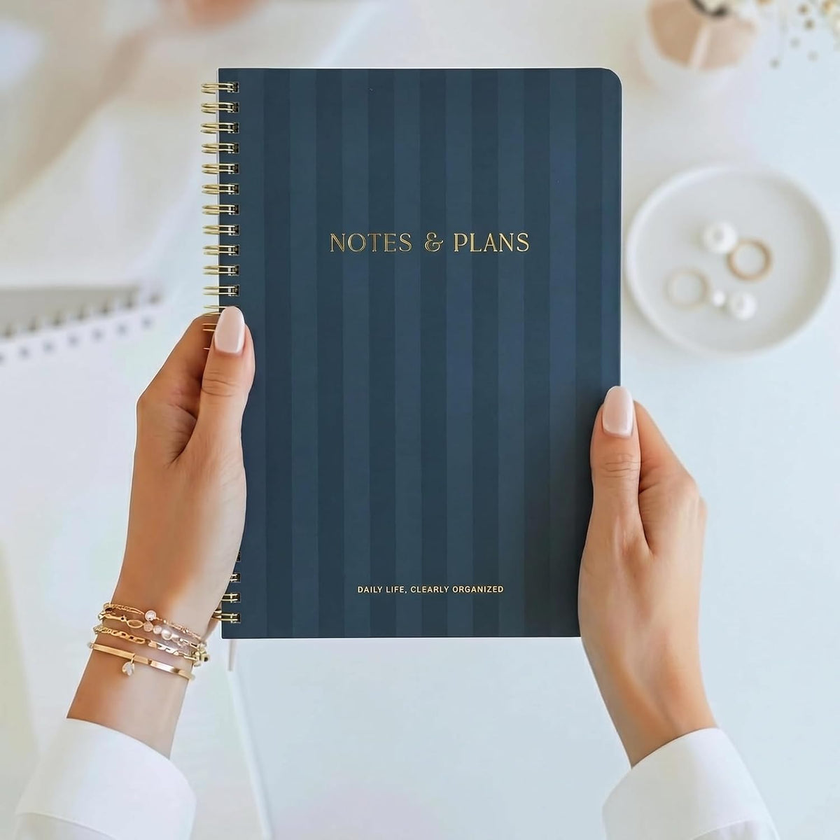 Beautiful Daily Planner And Notebook With Hourly Schedule - Spiral Notebook