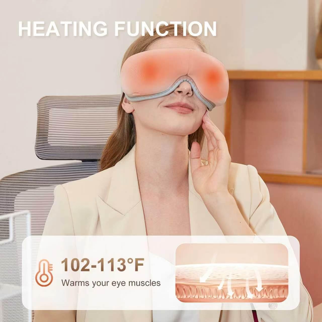 LAOBEN Eye Massager with Heat, Cordless Heated Eye Mask for Improve Sleep, Dry Eyes and migraines Relief, Reduce Strain for Plane, Travel and Office, Birthday Gifts for Women Men Mom Dad