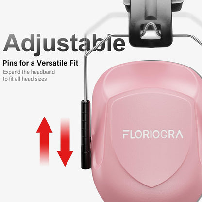 Floriogra Noise Reduction Ear Muffs, NRR 34dB Ear Protection, Hearing Protection Noise Cancelling Headphones for Adults Kids Autism, Shooting Ear Protection for Gun Range, Mowing, Construction