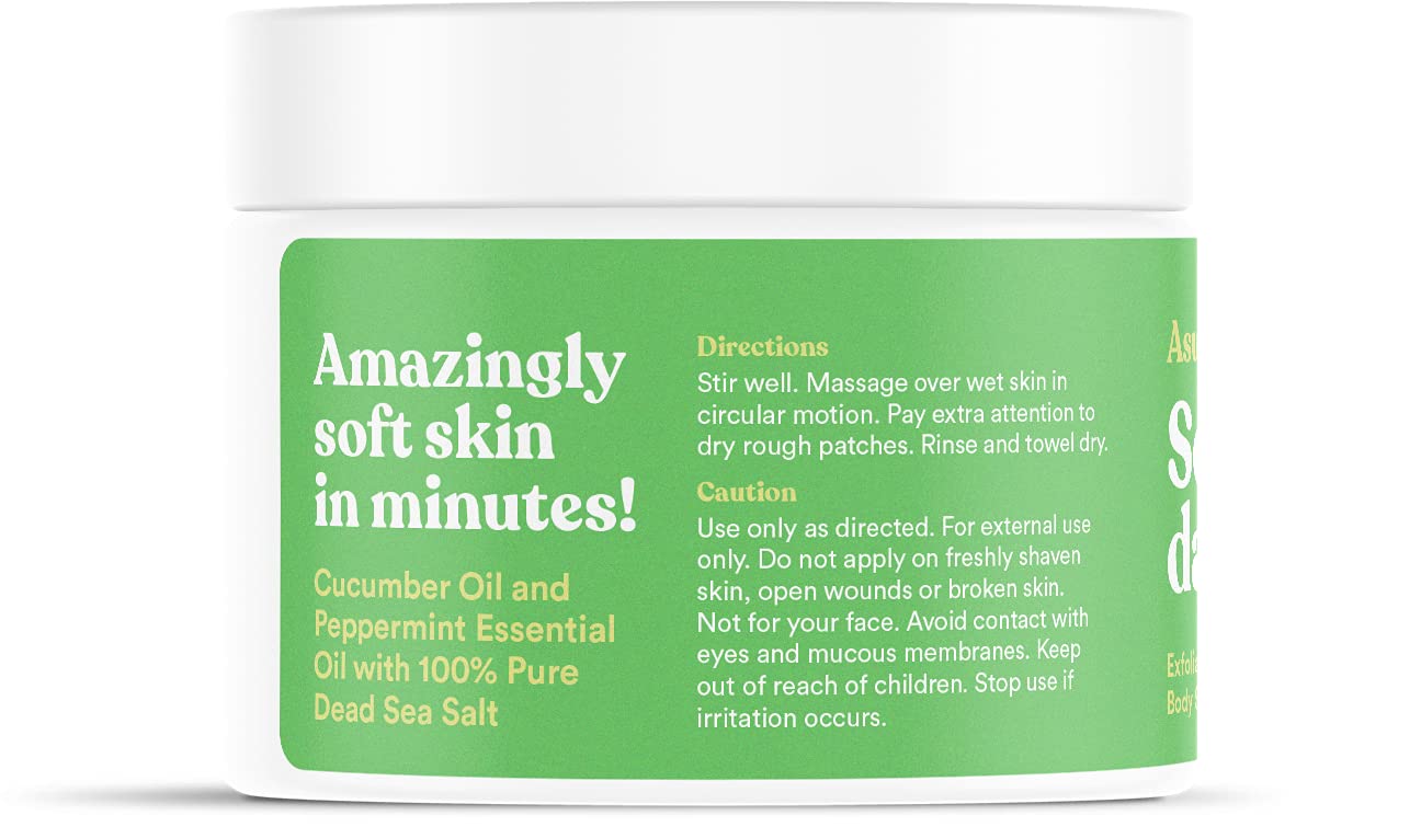 ASUTRA Dead Sea Salt Essential Oil Body Scrub Exfoliator (16 Ounce)