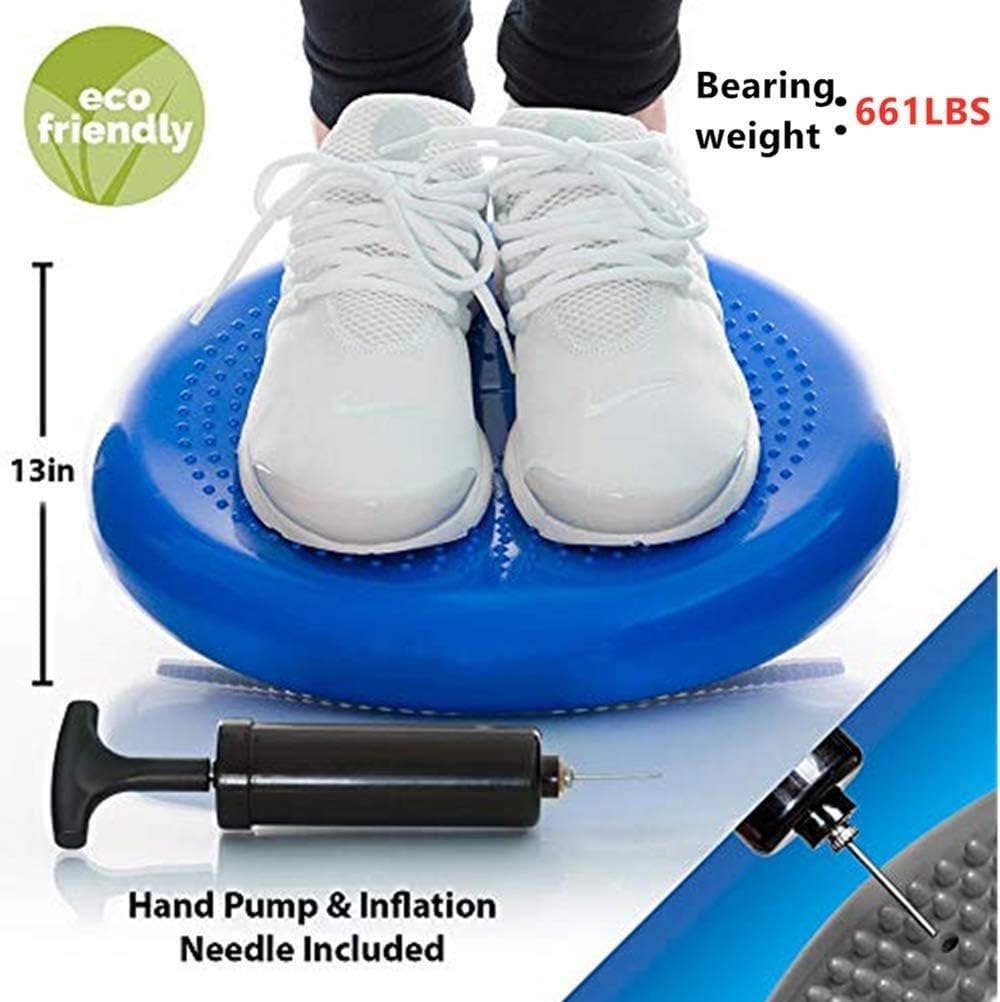 Inflated Stability Wobble Cushion, Yoga Balance Wiggle Seat Pad Disc for Pain Relief, Pelvic Floor Recovery, Rehabilitation Training
