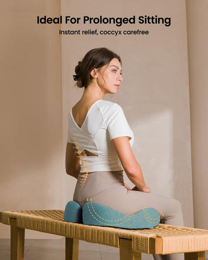 ProtoArc Seat Cushion, Office Chair Cushion for Sciatica, Coccyx Cushion, Ergonomic Memory Foam Seat Cushion for Car, Home, Pressure Relief Pad for Hip, Tailbone, All Day Comfort - Black