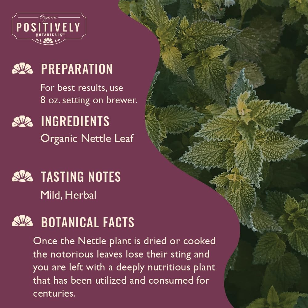 Positively Botanicals, Organic Nettle Leaf, K-Cup® Compatible, 24 Pods