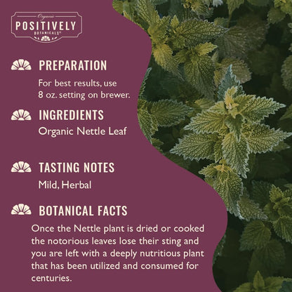 Positively Botanicals, Organic Nettle Leaf, K-Cup® Compatible, 24 Pods