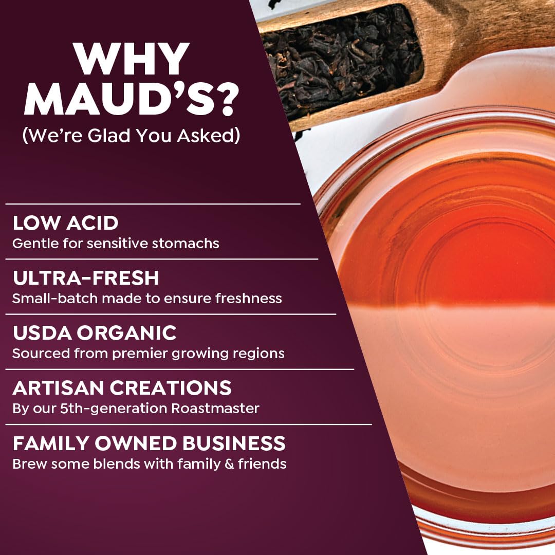 Maud's Organic Chamomile Lavender Tea Pods, 24 ct, Single Serve Pods – 100% Gourmet Blended Tea Leaves, Compatible with Keurig K Cups Maker