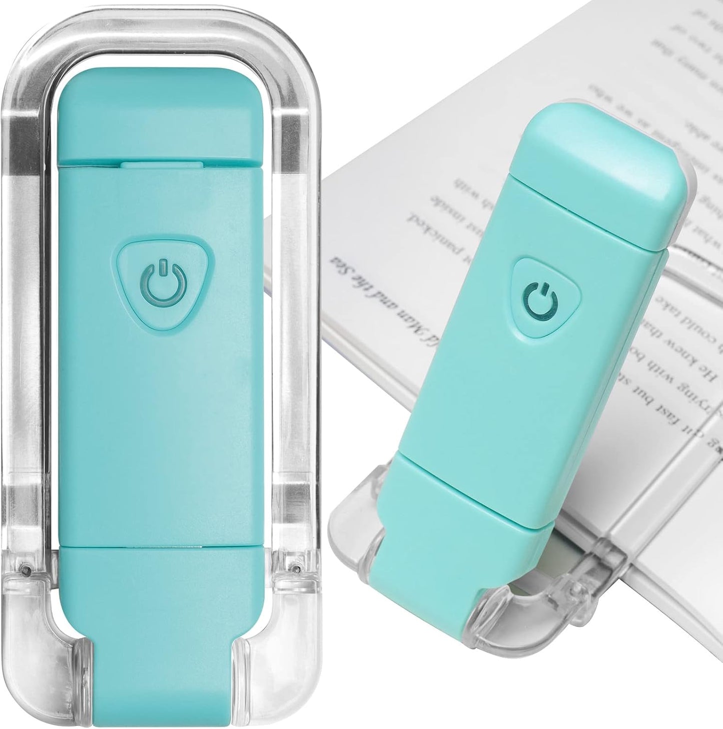 EGWASER Book Reading Light, Portable USB Rechargeable LED Clip on Book Lights for Reading in Bed, 3 Brightness Adjustable Dimmable Bookmark Light for Eye-Protection, Reading Lamp (White)