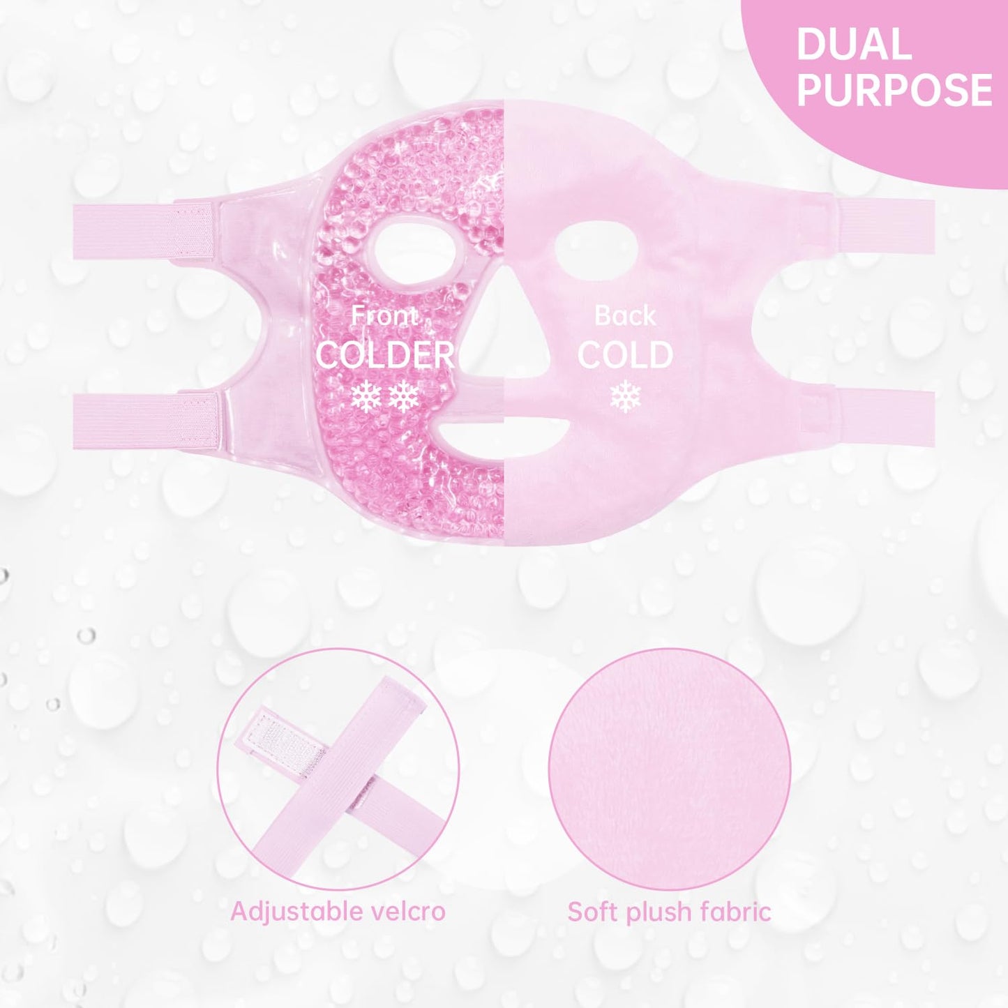 ZNÖCUETÖD Cold Face Ice Mask Facial Ice Pack, Hot Cold Compress for Face