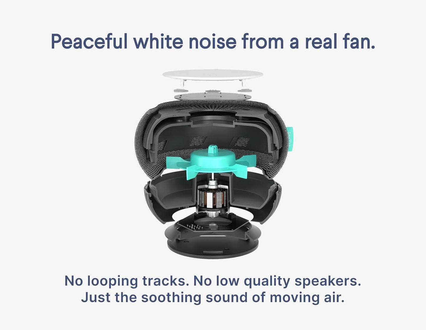 SNOOZ Smart White Noise Machine - Real Fan Inside for Non-Looping Sound, Portable Sleep Aid for Adults, Dogs, Travel, Home, Bedroom, Sleeping, Office Privacy, Therapy, & Baby Registry Essential- Cloud