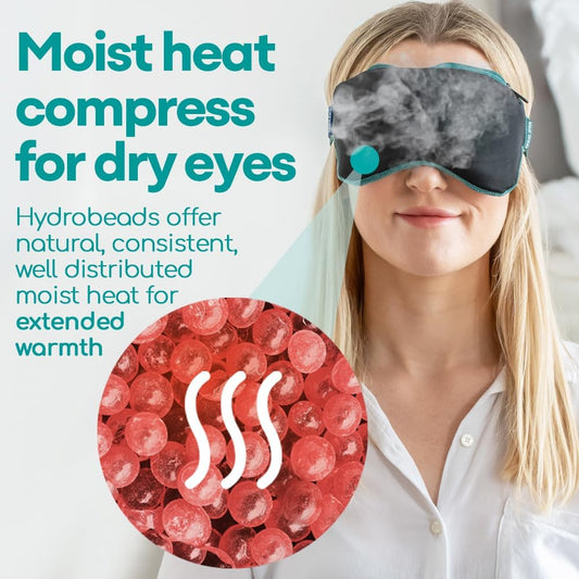 Medi Grade 2-in-1 Heat and Cooling Eye Mask - Microwave Activated Heated Eye Mask for Dry Eyes, Styes and Blepharitis and Integrated Cooling for Puffy Eyes, Dark Circles or Migraines