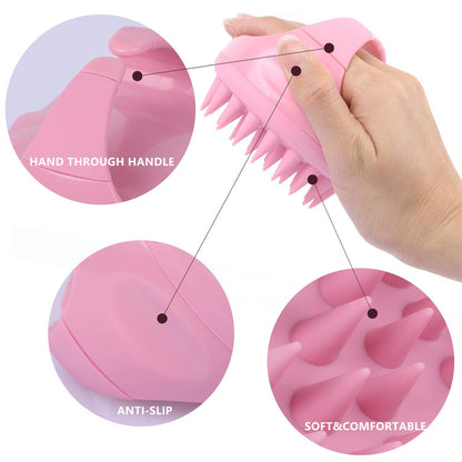 3 Pcs Silicone Scalp Massager & Shampoo Brush, Handheld Scalp Scrubber Cleansing Brush for Shower