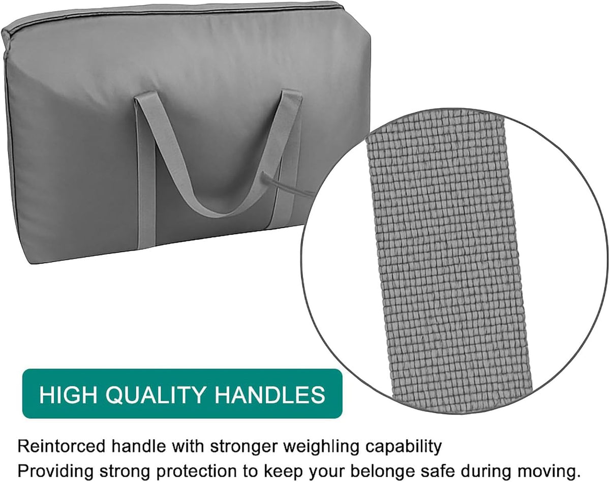 100L Extra Large Storage Bags, Big Moving Bags with Strong Zippers & Carrying Handles, Packing Bags for Moving, Storage, Travel and Camping, Storage Totes For Space Saving (Black)