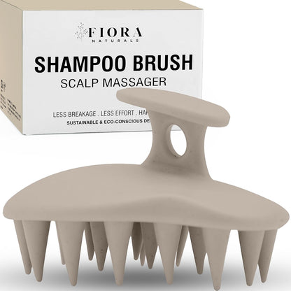 Fiora Naturals Scalp Massager Shampoo Brush - Silicon Scalp Scrubber & Exfoliator for Dandruff Removal and Hair Growth, Brush for Wet & Dry Hair, for Men, Women, Kids - BPA Free