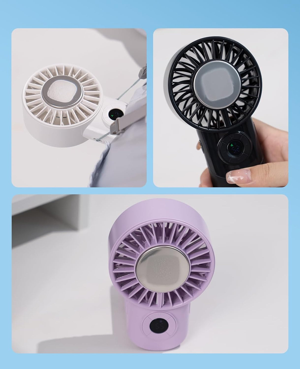 Portable Handheld Fan with Semiconductor Ice Cooling, 5 Seconds Cool Down
