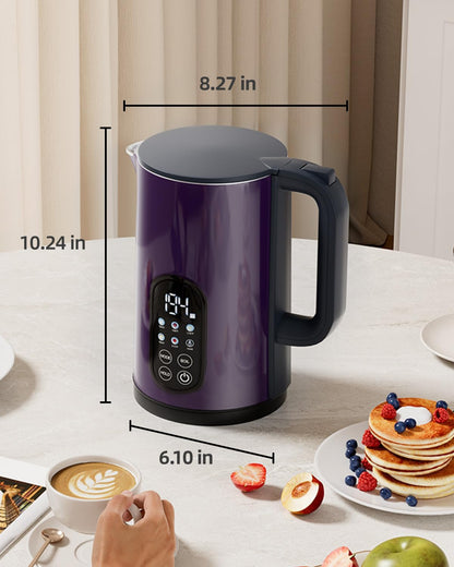 Electric Kettle with Temperature Control, 1.7L Hot Water Kettle for Tea, Coffee & Daily Use, 5 Presets, 2H Keep Warm, Stainless Steel Interior, Auto Shut-Off, Cordless Electric Tea Kettle, Blue