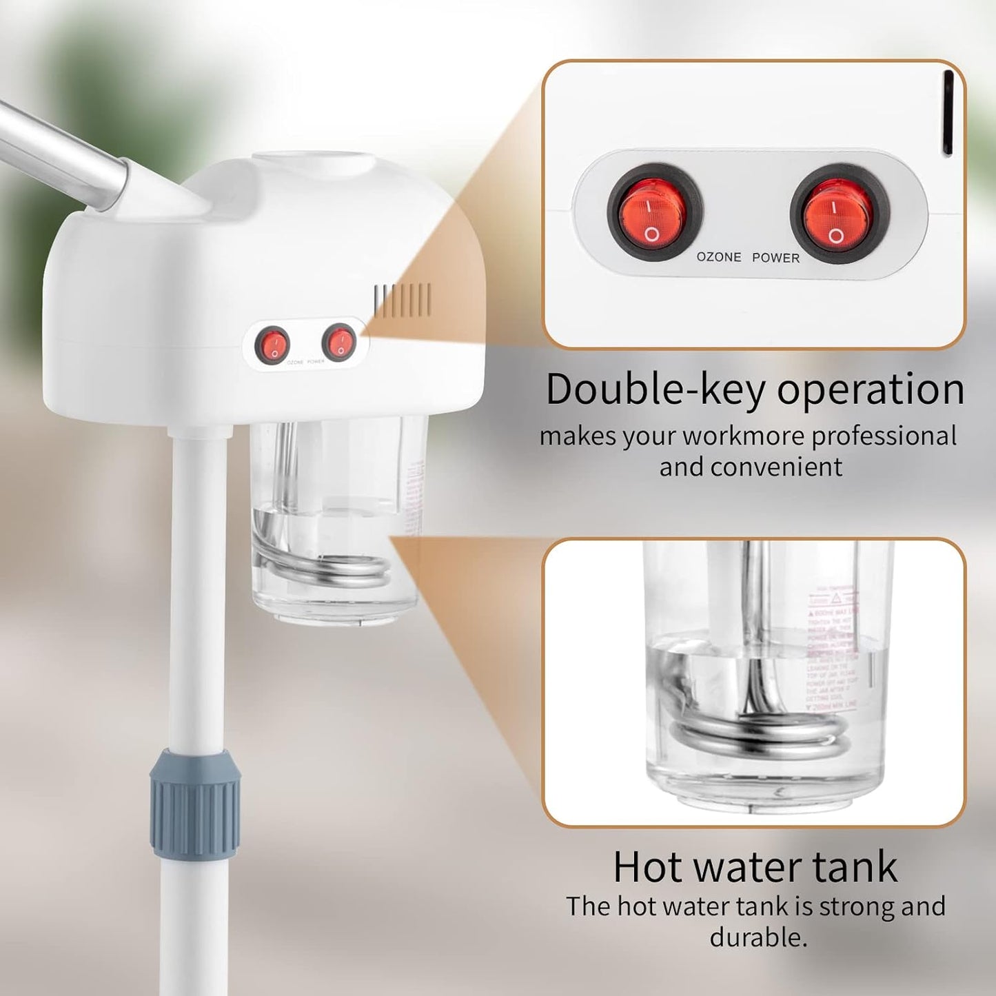 Winado 2 in 1 Facial Steamer with 5X Magnification Light, Deep Cleaning