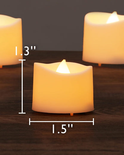 Homemory 24-Pack Flameless LED Tea Lights Candles Battery Operated, 200+Hour Fake Electric Candles TeaLights for Votive, Aniversary, Wedding Centerpiece Table Decor, Funeral, Halloween, Christmas