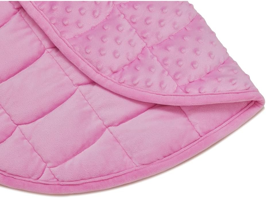 TONGDADA Weighted Lap Blanket 7lbs for Adult,Perfect for Relaxation, Lounging, Napping, Sleeping & Travel,Luxury Minky Weighted Body Blanket,Weighted Throw Blanket-Dark Grey Minky Dot, 29" x 24"