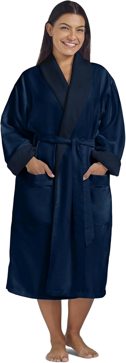 Women's Microfiber Robe by BOCA - Luxury Hotel Bathrobe, Long Spa Robes for Women - Generous Sizing