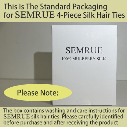 22 Momme 100% Pure Mulberry Silk Scrunchies (4 PCS) - Small Hair Elastics and Ties for Women, Sleep Hair Care, No Damage, Black