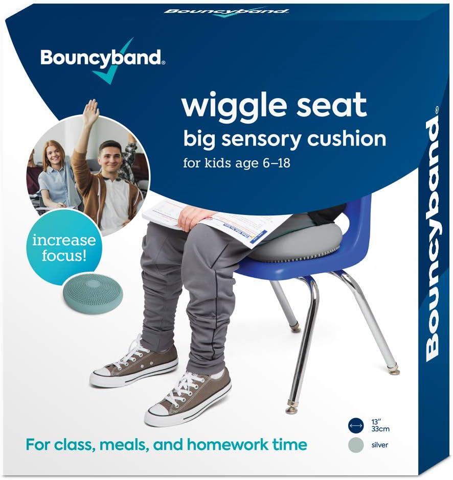 Bouncyband – Wiggle Seat – Purple, 13” D – Large Sensory Cushion for Kids Ages 6-18+ – Promotes Active Learning, Improves Student Productivity, Includes Easy-Inflation Pump